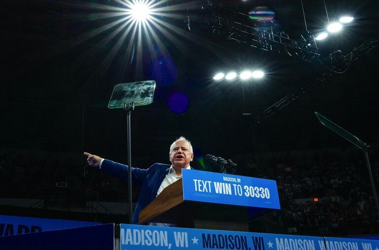 Gov. Tim Walz of Minnesota has been campaigning across the country as the election comes to a close.