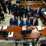 Former President Donald J. Trump at his criminal trial in New York in May. It was the only one of his four criminal cases to be tried before the election.