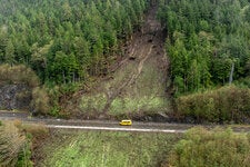 Remnants of an Aug. 25 landslide in Ketchikan, southeast Alaska, in September.