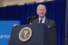 President Biden in Concord, N.H., on Tuesday. Democrats hope to make health care a defining issue in the final two weeks of the campaign.