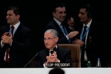 Mukhtar Babayev, an Azerbaijani official and president of the COP29 summit, led the room in applause at the close of negotiations on Sunday.