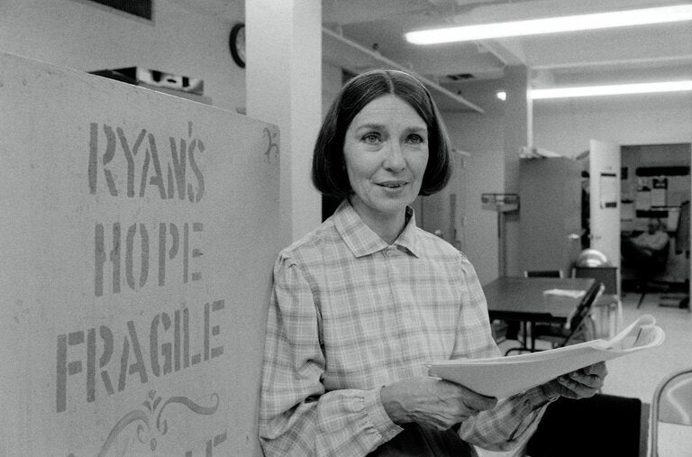 Helen Gallagher in 1983, on the set of “Ryan’s Hope.” “I’ve done things on the show that I would be proud to put up against anything I’ve ever done onstage,” she said.