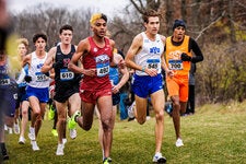 B.Y.U. runners, clad in blue shorts and white tanks, won the men’s and women’s team titles at the N.C.A.A. championships on Saturday.