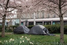 Tiendas de campaña cerca de la estación de Heuston, en Dublín, en marzo.